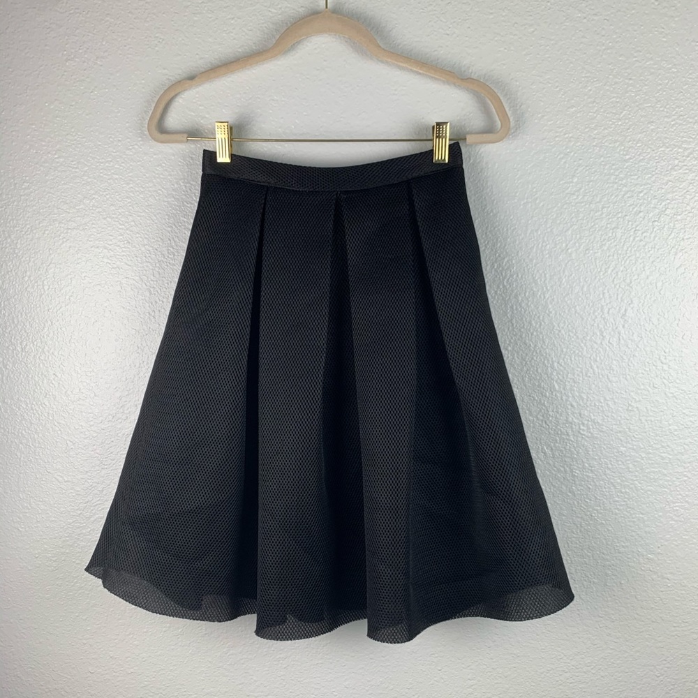 Alythea Black Pleated Mesh Skirt Sz Small